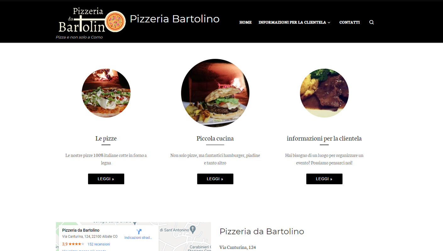 Sito Web Pizzeria Bartolino